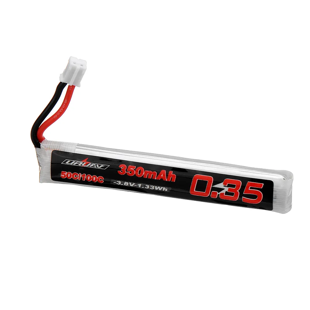 5Pcs URUAV 3.8V 350mAh 50/100C 1S Lipo Battery PH2.0 Plug for RC Racing Drone
