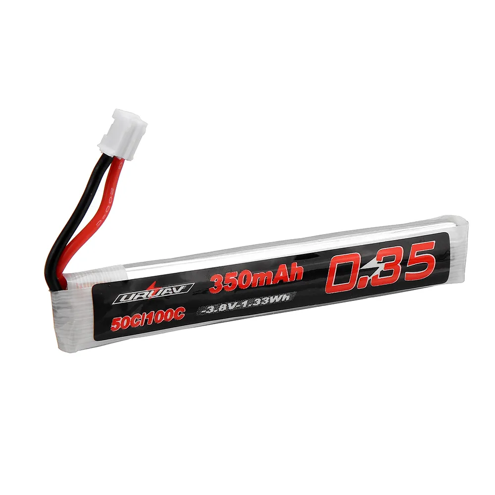 5Pcs URUAV 3.8V 350mAh 50/100C 1S Lipo Battery PH2.0 Plug for RC Racing Drone