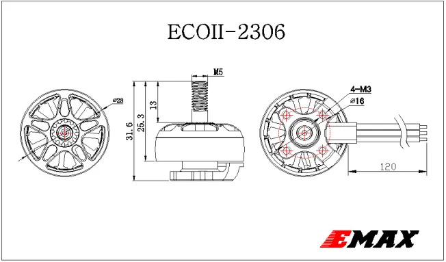 4PCS EMAX ECO II 2306 1900KV 3-6S 2400KV 3-4S Brushless Motor for FPV Racing RC Drone 4PCS EMAX ECO II 2306 1900KV 3-6S 2400KV 3-4S Brushless Motor for FPV Racing RC Drone