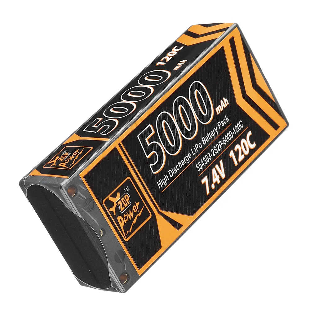 ZOP Power 7.4V 5000mAh 120C 2S Lipo Battery T Deans Plug Hard Case for RC Car ZOP Power 7.4V 5000mAh 120C 2S Lipo Battery T Deans Plug Hard Case for RC Car