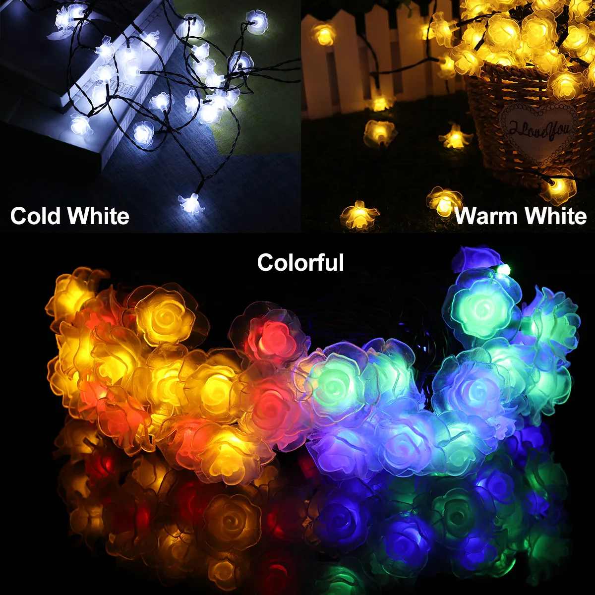 11/12/22M Solar LED String Lights Waterproof Christmas Party Garden Home Decor