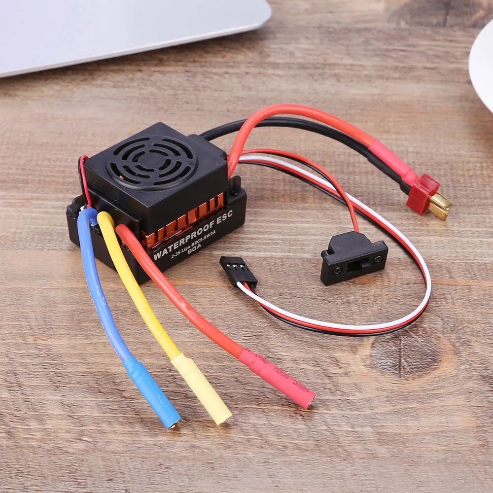 60A Brushless Waterproof ESC Electric Speed Controller for 1/10 RC Car Parts
