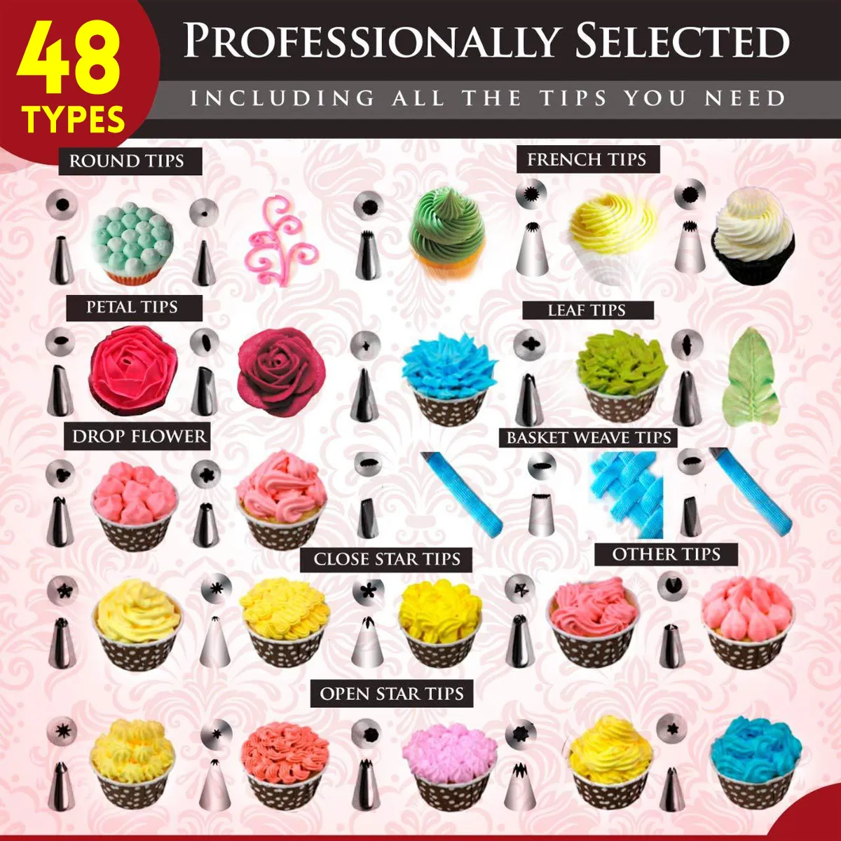 117Pcs Cake Decorating Tool Kit Baking Fondant Supplies Turntable Bag Tip Spatula