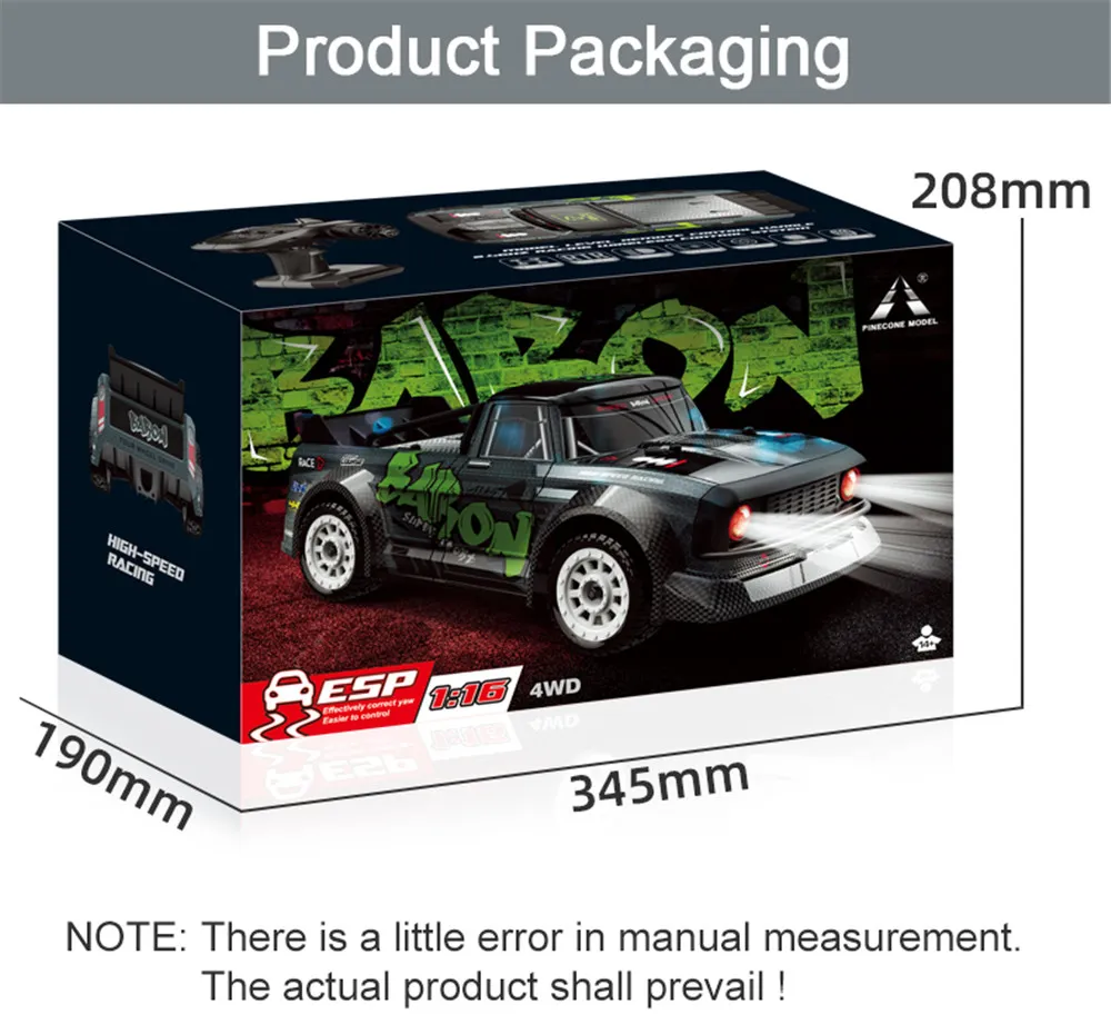 SG PINECONE FOREST 1603 RTR 1/16 2.4G 4WD 30km/h RC Car LED Light Drift On-Road Proportional Control Vehicles Model
