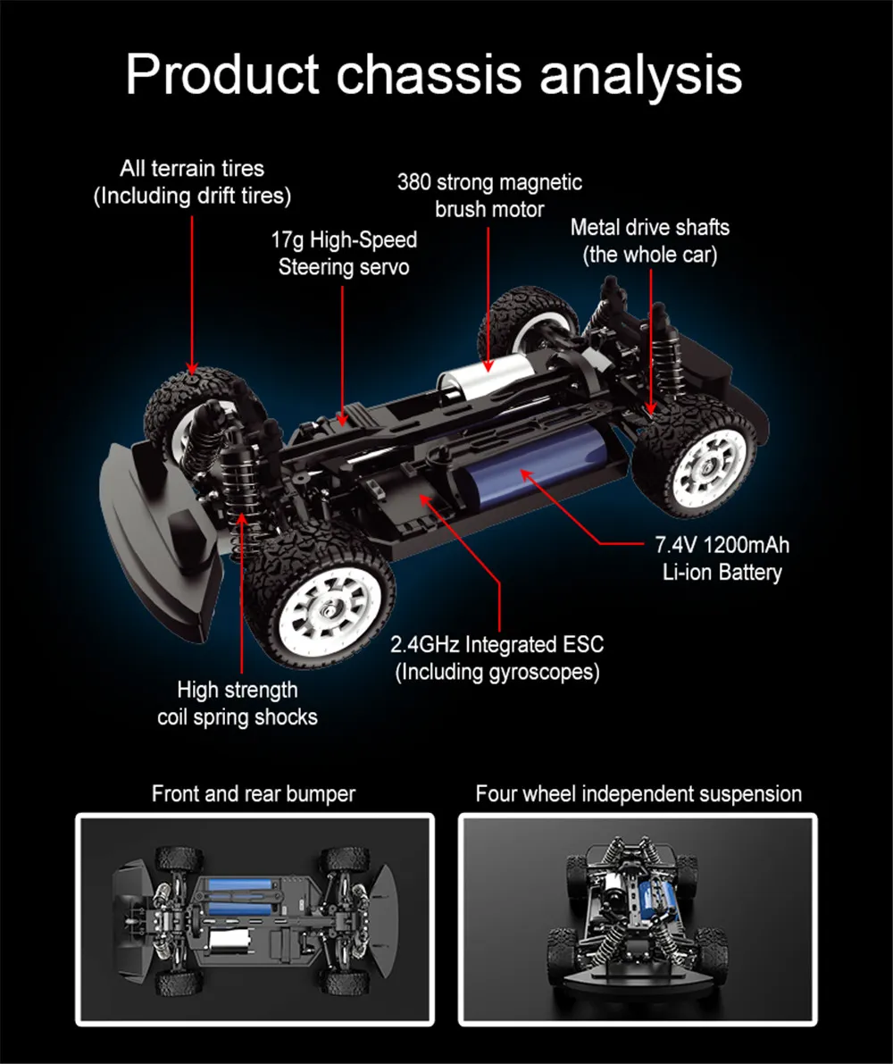 SG PINECONE FOREST 1603 RTR 1/16 2.4G 4WD 30km/h RC Car LED Light Drift On-Road Proportional Control Vehicles Model