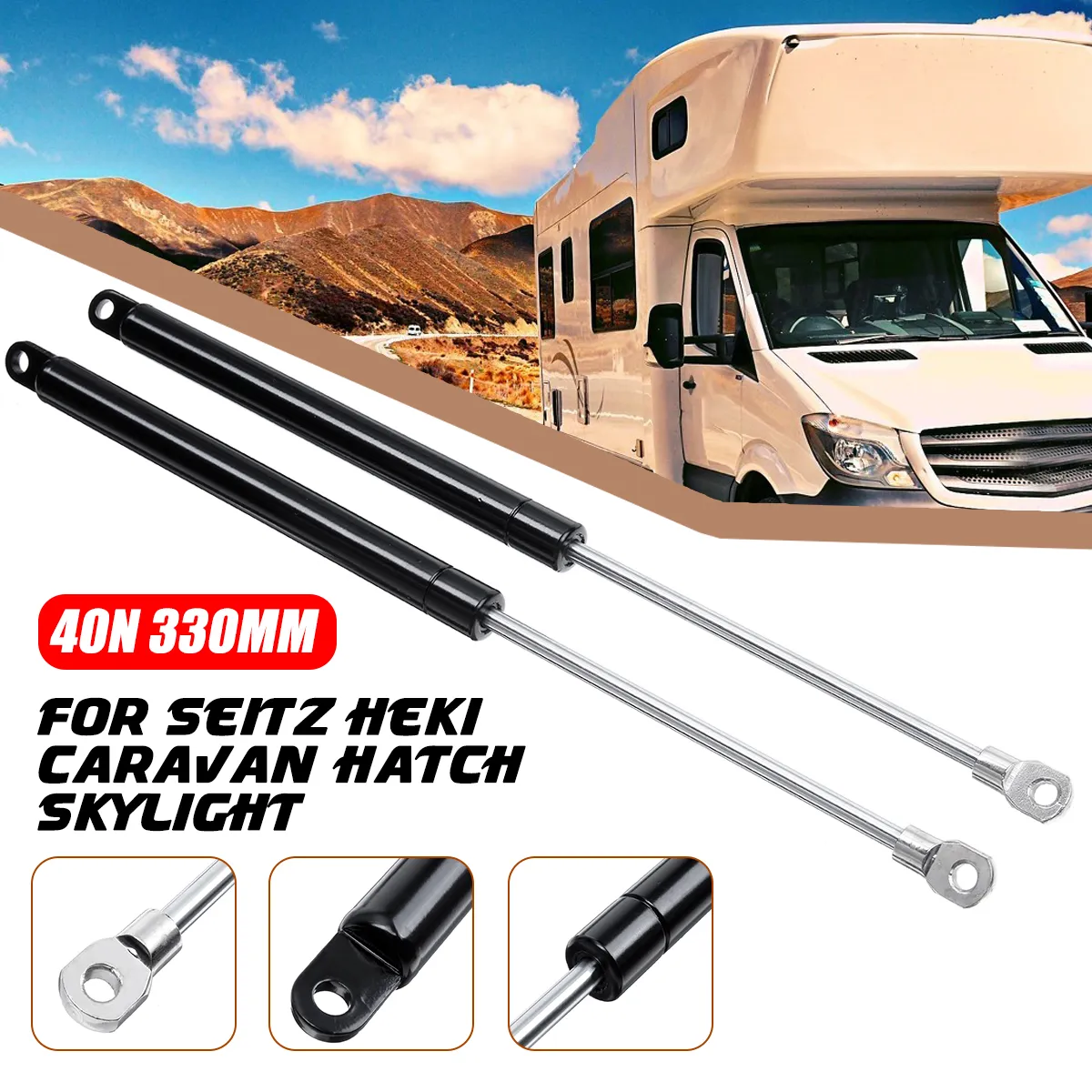 2PCS 40N 330MM Liftgate Gas Spring Hatch Lift Support Strut For Seitz Heki Caravan