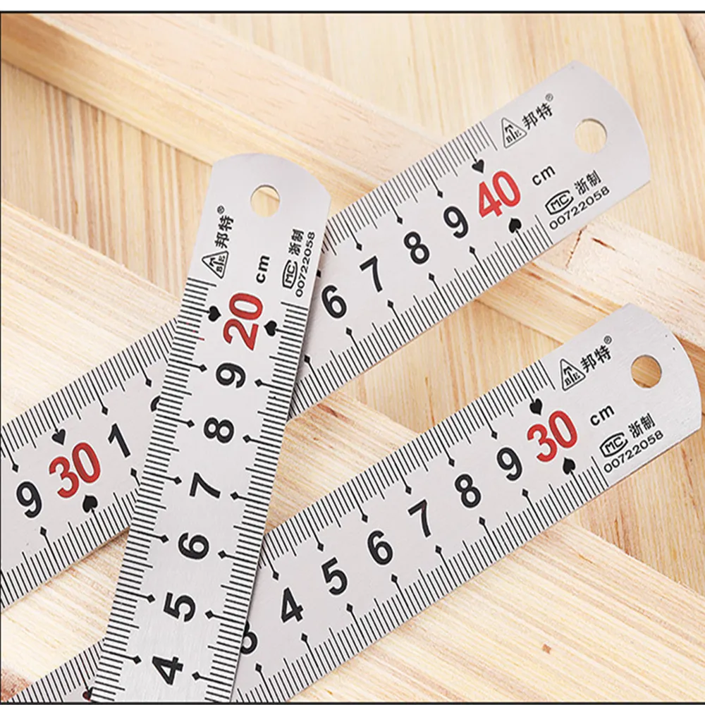 150-1200mm Thickened Stainless Steel Ruler with Metric and Inch Scales Woodworking Scriber Measuring Tool 150-1200mm Thickened Stainless Steel Ruler with Metric and Inch Scales Woodworking Scriber Measuring Tool
