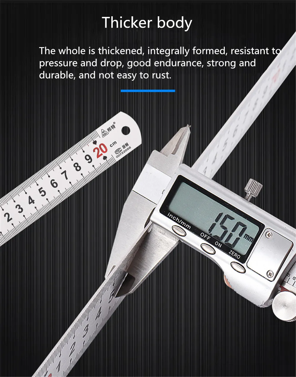 150-1200mm Thickened Stainless Steel Ruler with Metric and Inch Scales Woodworking Scriber Measuring Tool 150-1200mm Thickened Stainless Steel Ruler with Metric and Inch Scales Woodworking Scriber Measuring Tool