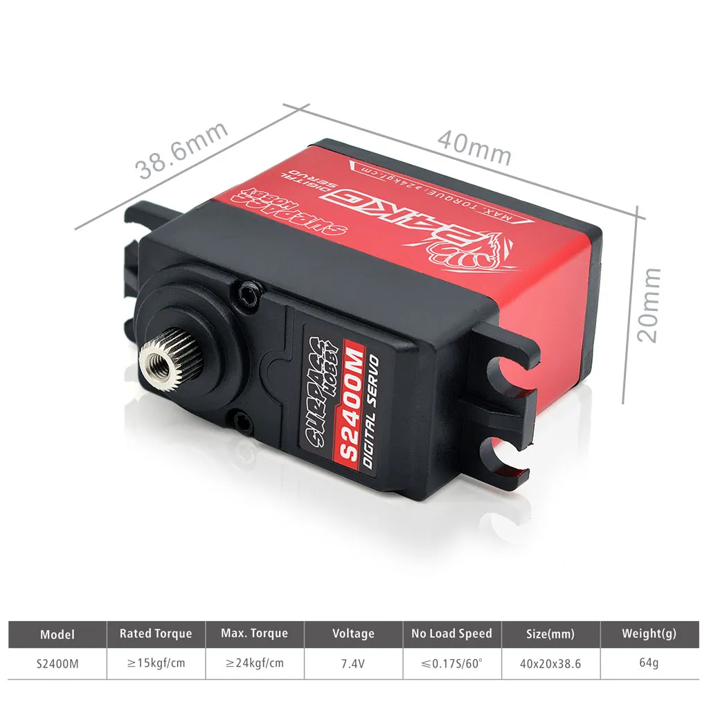 Surpass Hobby S2400M 24KG Aluminum Frame Digital Steering Gear Servo For Wing Ducted Aircraft Model Ship Toy Car Lot Home Intelligent Robot