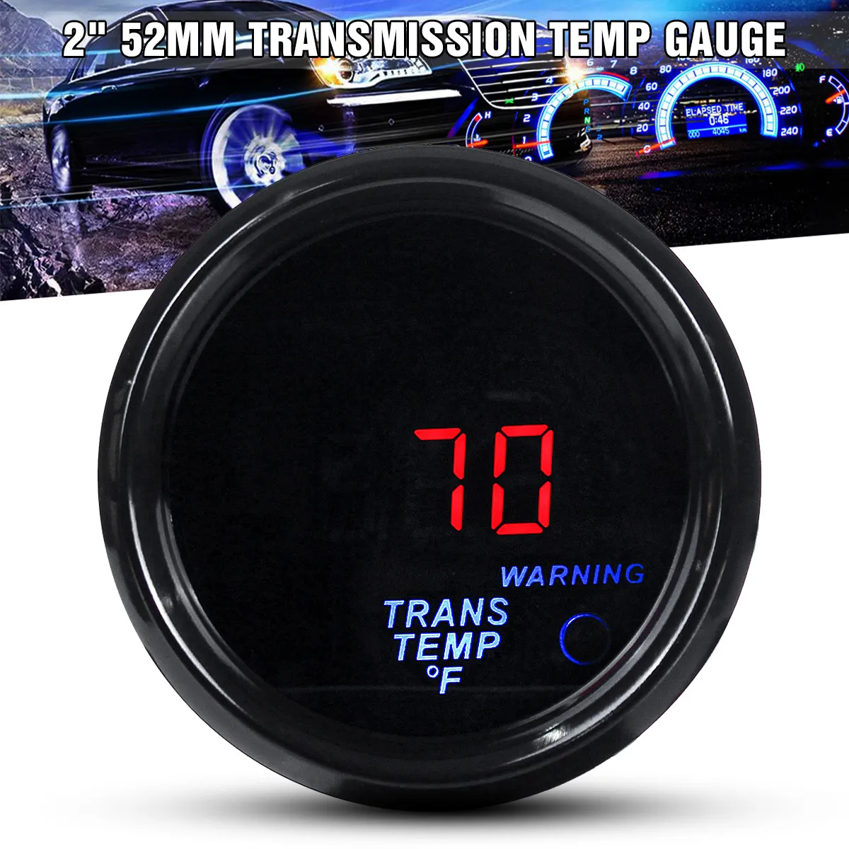 2'' 52mm Auto Trans Temperature Gauge Digital LED Car Meter & Sensor Fahrenheit