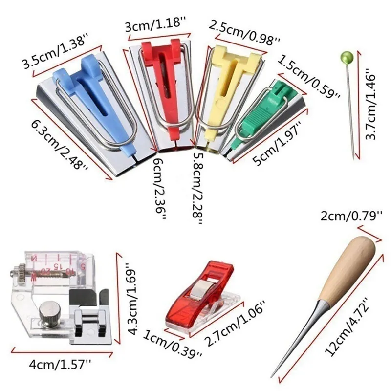 1/12/13Pcs Fabric Bias Tape Maker Rotary Cutter Kit Sewing Quilting Awl Pin Binder Foot Tools Set
