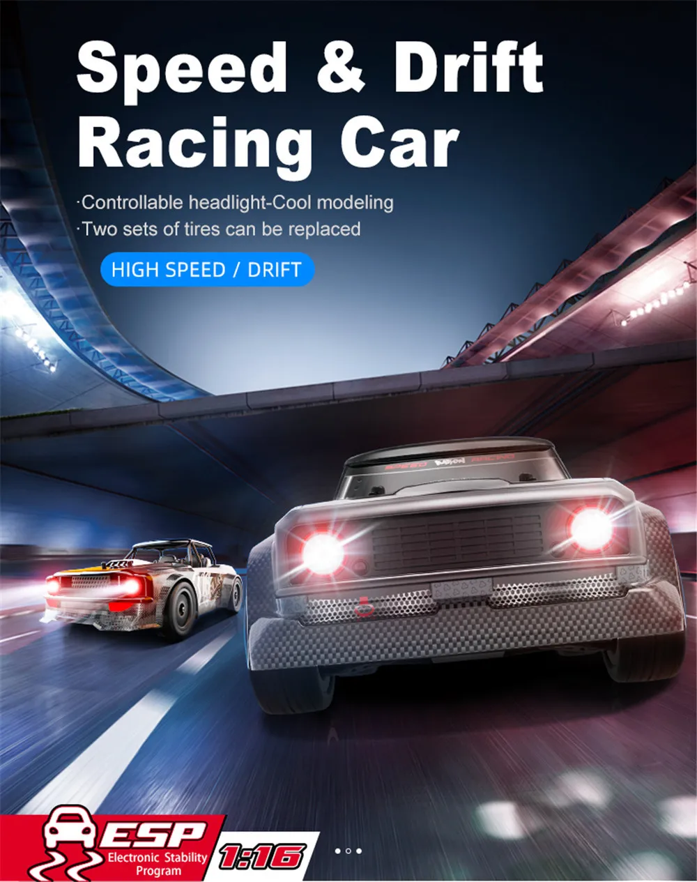 UDIRC 1601 Brushless 60km/h Upgraded RTR 1/16 2.4G 4WD RC Car LED Light Drift Vehicles Model Toys UDIRC 1601 Brushless 60km/h Upgraded RTR 1/16 2.4G 4WD RC Car LED Light Drift Vehicles Model Toys