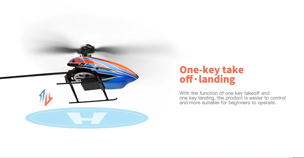 XK K127 4CH 6-Axis Gyro Altitude Hold Flybarless RC Helicopter RTF