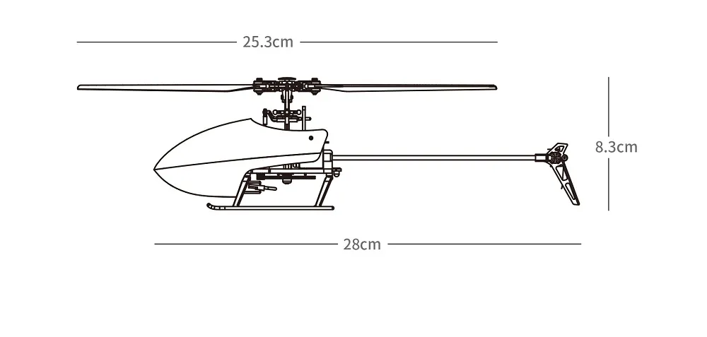 XK K127 4CH 6-Axis Gyro Altitude Hold Flybarless RC Helicopter RTF