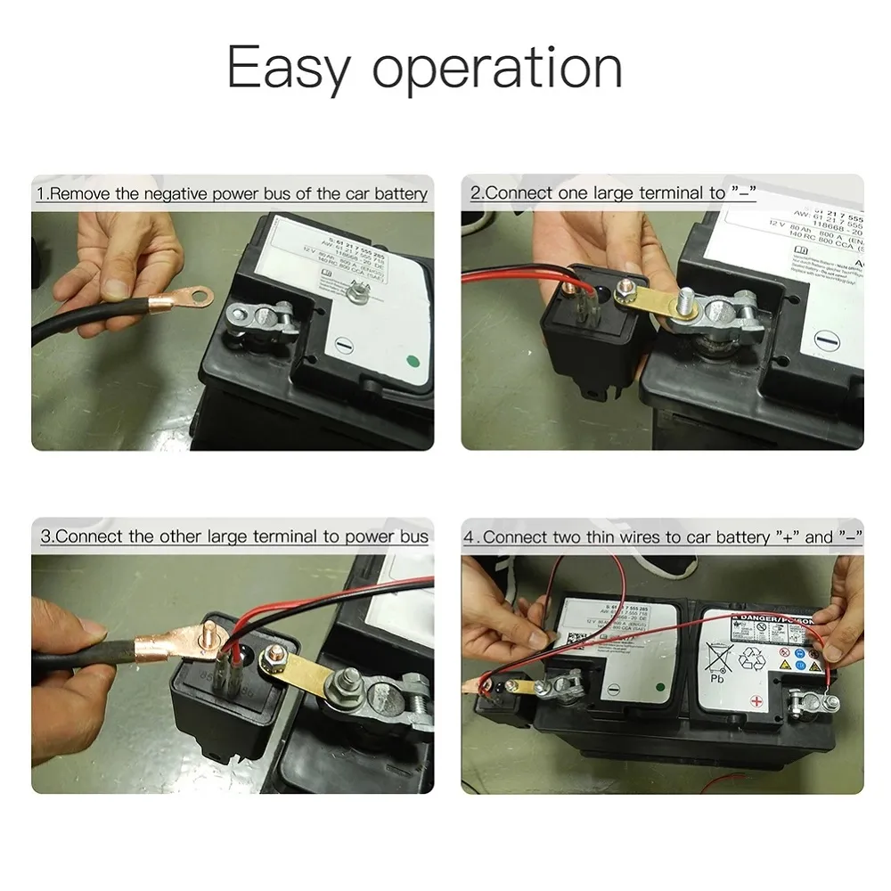 KTNNKG KT239 12V 200A Car Motorcycle Battery Switches Wireless Remote Control Battery Disconnect Cut Off Isolator