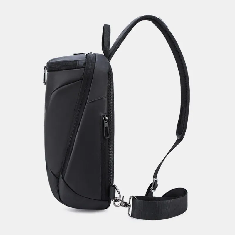 Men Oxford USB Charging Anti-Theft Chest Bag Versatile Large Capacity Waterproof Night Reflective Strip Design Crossbody Bags Men Oxford USB Charging Anti-Theft Chest Bag Versatile Large Capacity Waterproof Night Reflective Strip Design Crossbody Bags
