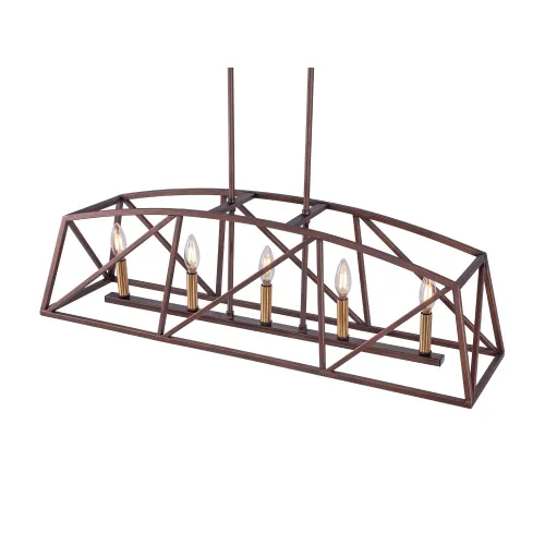 [USA Direct] 5-Light Candle Style Kitchen Island Linear Pendant