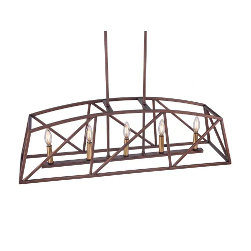 [USA Direct] 5-Light Candle Style Kitchen Island Linear Pendant