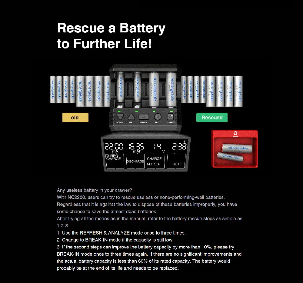 SKYRC NC2200 DC 12V 2A AA AAA NiMH/NiCD Multi-function Charger