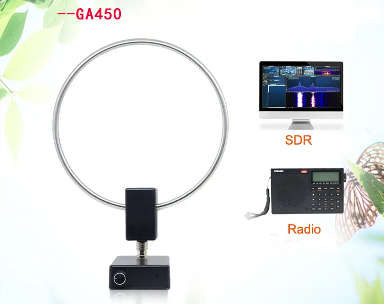 GA-450 GA450 Loop Antenna SDR Short Medium Wave Radio Antenna SW 2.30-30MHz MW 522-1710KHz
