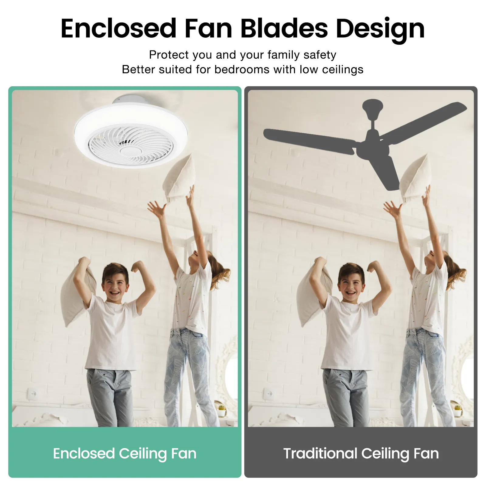 19 LED Ceiling Fan Light Flush Mount Ceiling Fan Lamp Chandelier Remote Control