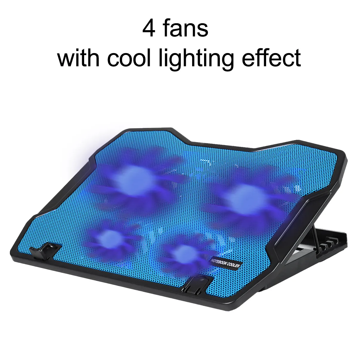 4 Fan Adjustable Laptop Cooling Pad Cooler Portable Stand For 14-17inch Laptop
