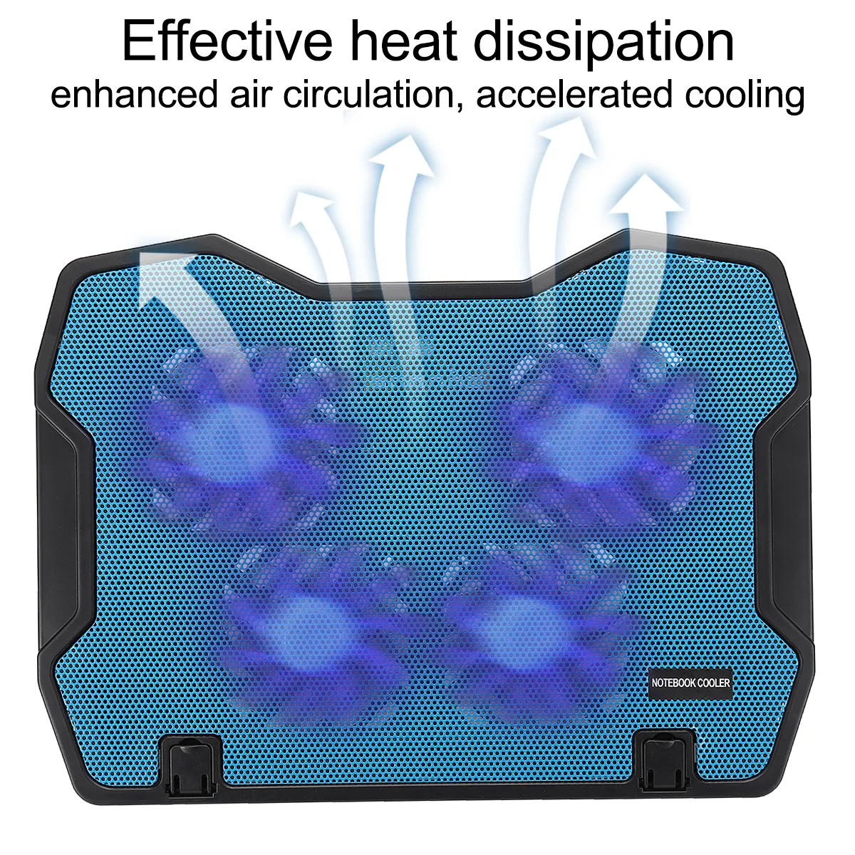 4 Fan Adjustable Laptop Cooling Pad Cooler Portable Stand For 14-17inch Laptop