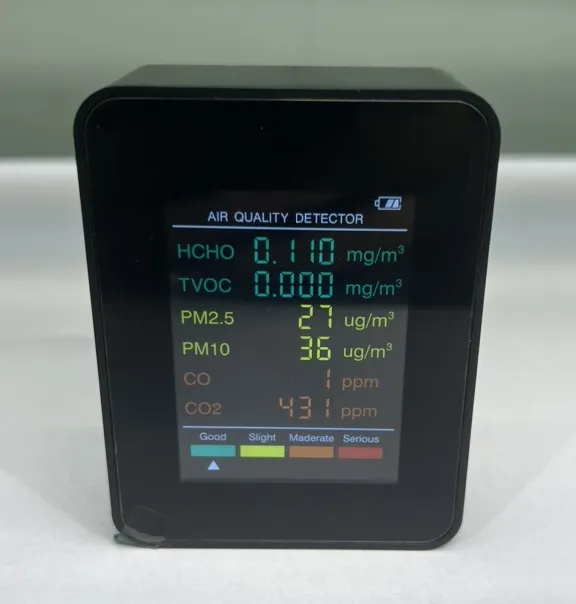 6 In 1 PM2.5 PM10 HCHO TVOC CO CO2 Monitor Multifunctional Air Quality Tester for Home Office Hotel
