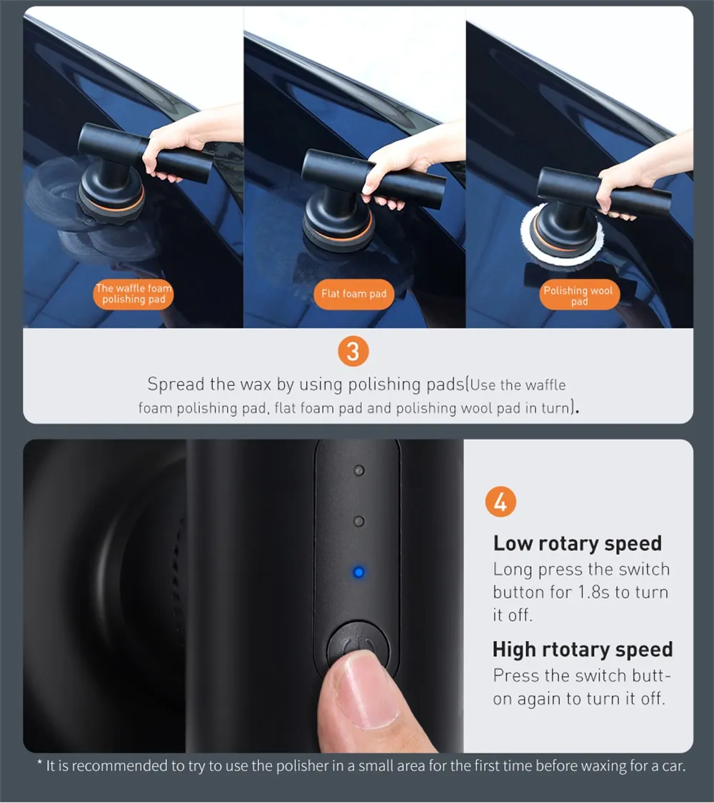 Baseus Wireless Electric Polisher Portable Car Polishing Machine Adjustable Speed Waxer Auto Waxing Tools Baseus Wireless Electric Polisher Portable Car Polishing Machine Adjustable Speed Waxer Auto Waxing Tools