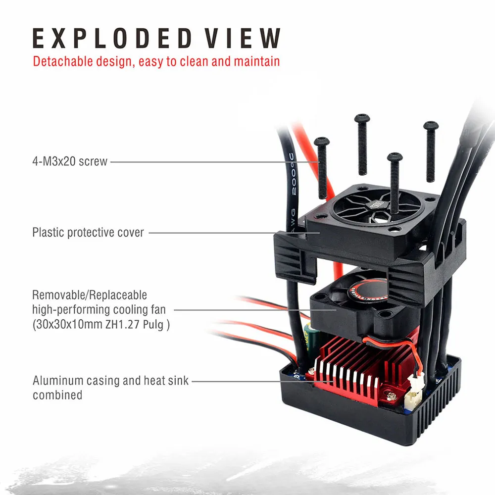 Surpass Hobby Rocket V2 Waterproof 60A Brushless ESC for 1/10 RC Car Vehicles Model Parts Surpass Hobby Rocket V2 Waterproof 60A Brushless ESC for 1/10 RC Car Vehicles Model Parts