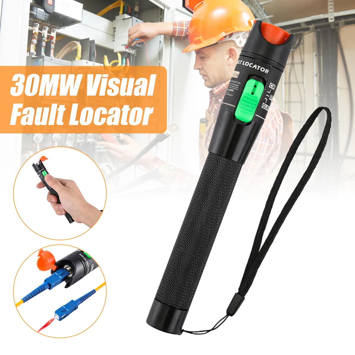 30MW 30KM Visual Fault Locator Optical Fiber Cable Tester Meter for CATV Telecommunications with 1.25mm FC or 2.5mm Connector