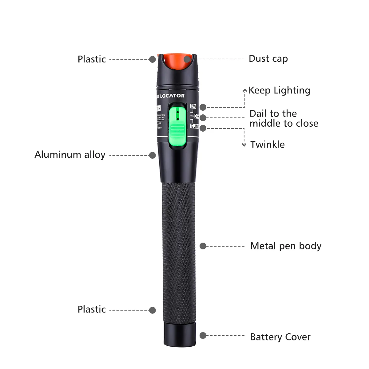 30MW 30KM Visual Fault Locator Optical Fiber Cable Tester Meter for CATV Telecommunications with 1.25mm FC or 2.5mm Connector