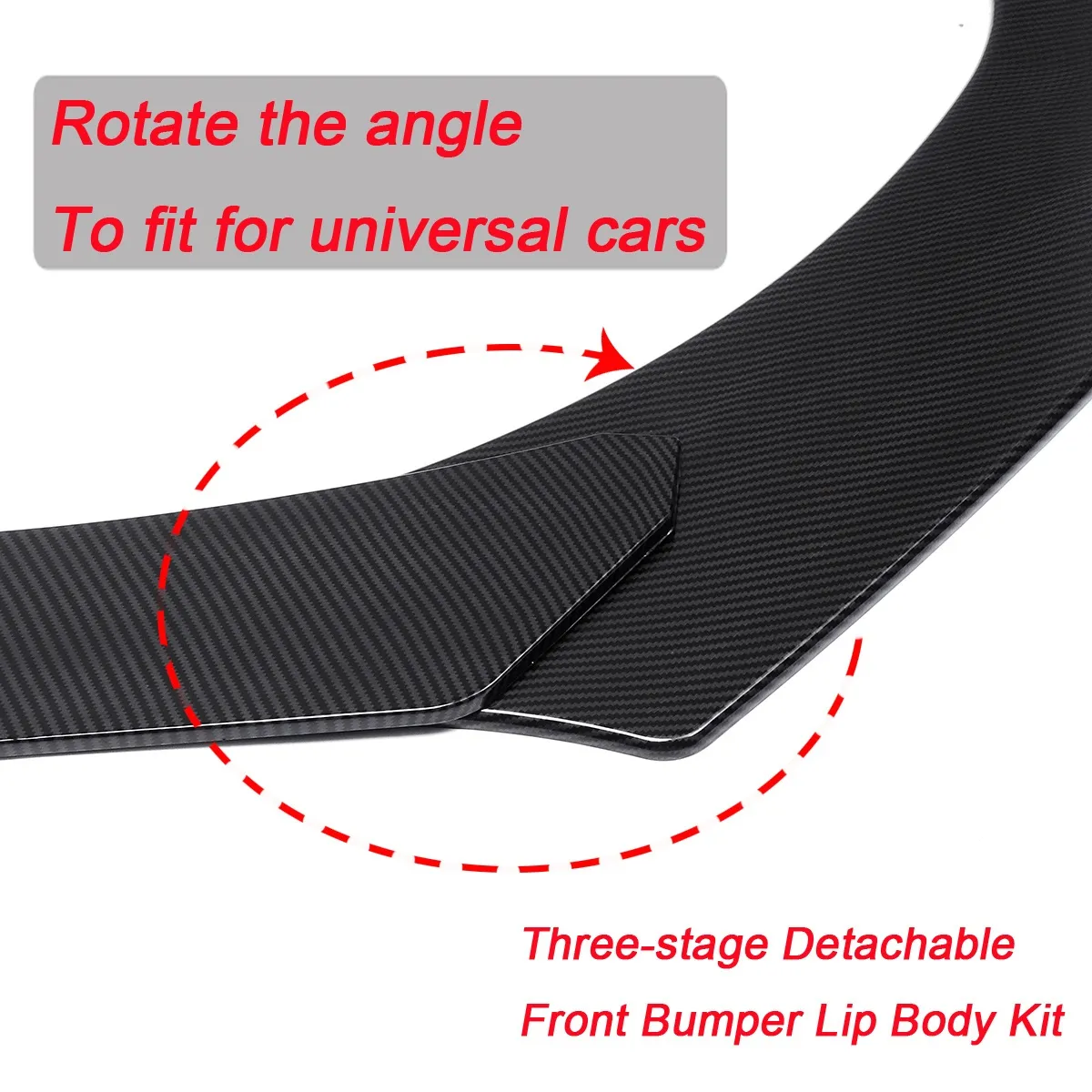 AUTSOME 4PCS Schwarz Front Lip Kinn Bumper Spoiler Body Kits Für Auto Universal