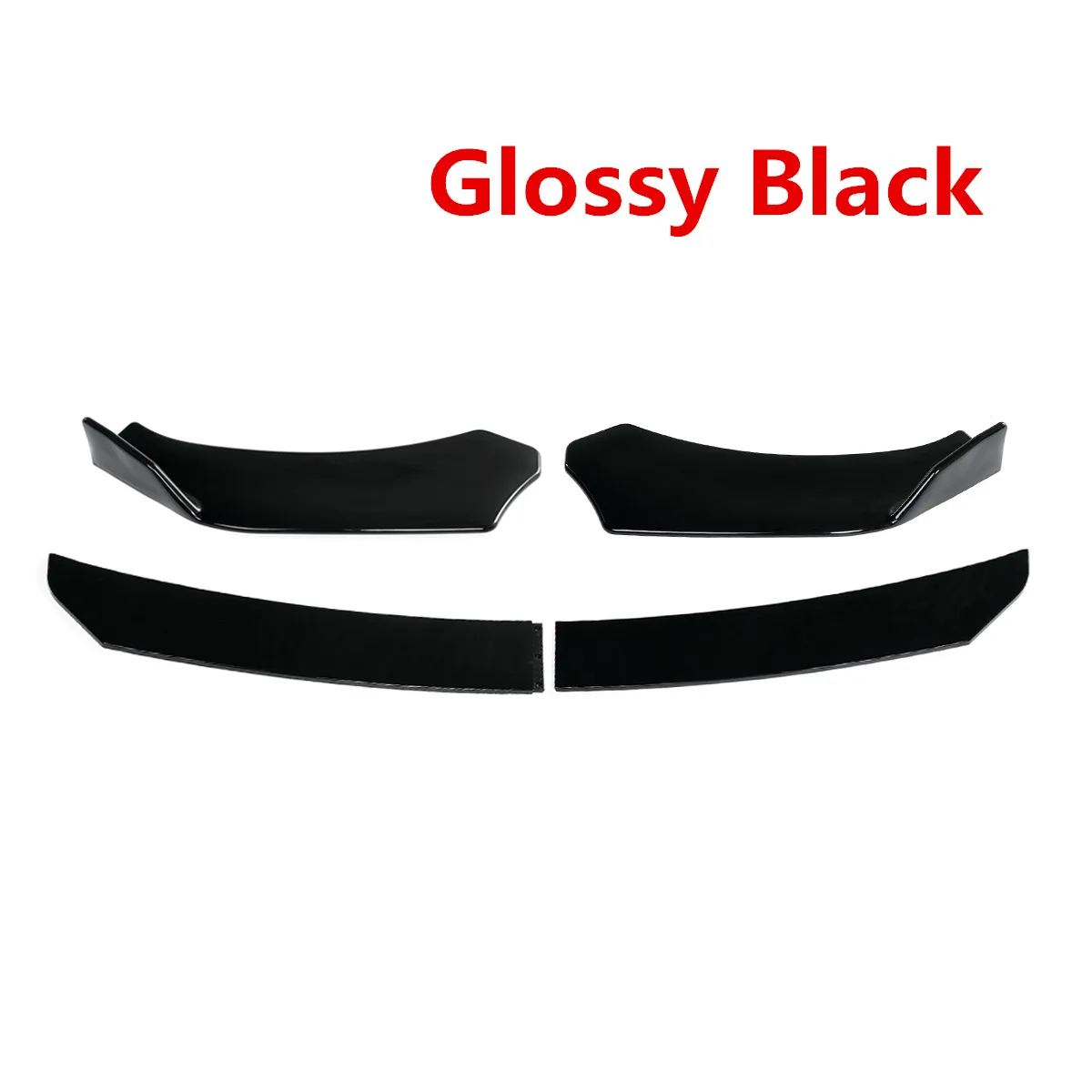 AUTSOME 4PCS Schwarz Front Lip Kinn Bumper Spoiler Body Kits Für Auto Universal