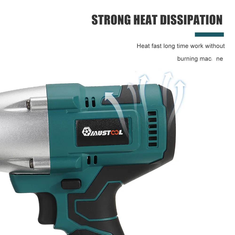 MUSTOOL 1600N.M Electric Impact Wrench Brushless Rechargeable Car Tires Power Tools