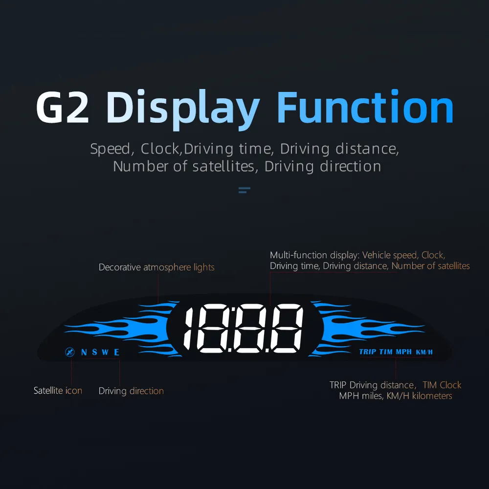 GEYIREN G2 GPS HUD Head Up Display Car Speedometer Electronics Tachometer for Universal GEYIREN G2 GPS HUD Head Up Display Car Speedometer Electronics Tachometer for Universal