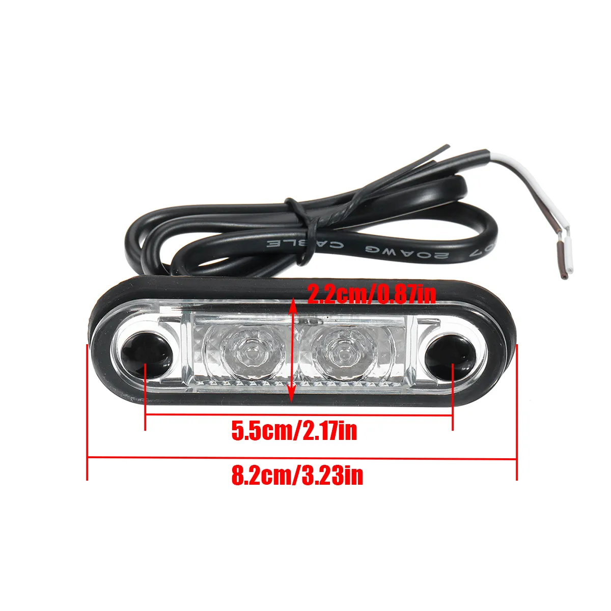 1PCS 12V/24V 2 LED Flush Fit Led Marker Lights Side Signal Lamps Kelsa Bar 1PCS 12V/24V 2 LED Flush Fit Led Marker Lights Side Signal Lamps Kelsa Bar