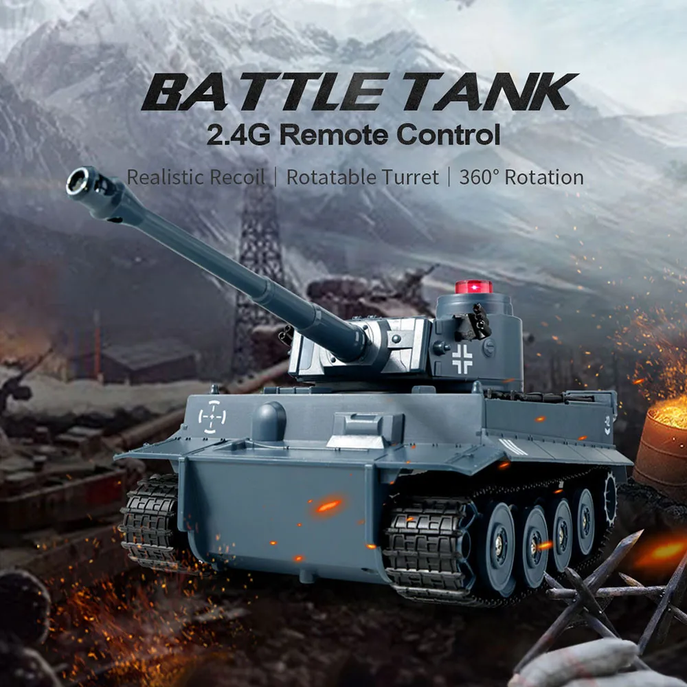 JJRC Q85 RTR 2.4G 4CH RC Battle Tank Programmable Vehicles w/ Sound 360° Rotation Military Models Kids Children Toys