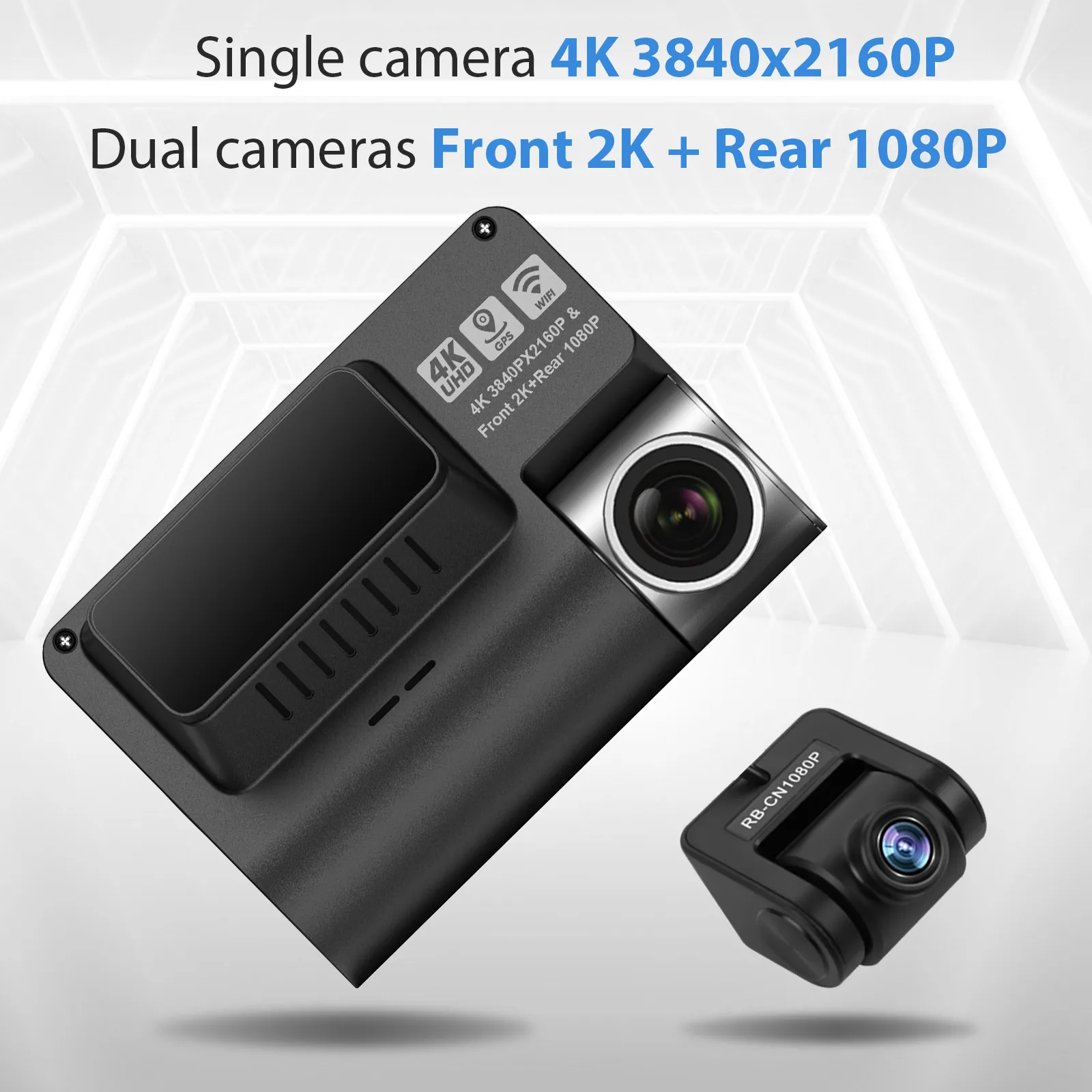 V55/V55+ 4K Dash Cam Car DVR 2160P GPS ADAS 24H Parking Support Rear Cam Night Vision Voice Prompt APP Control