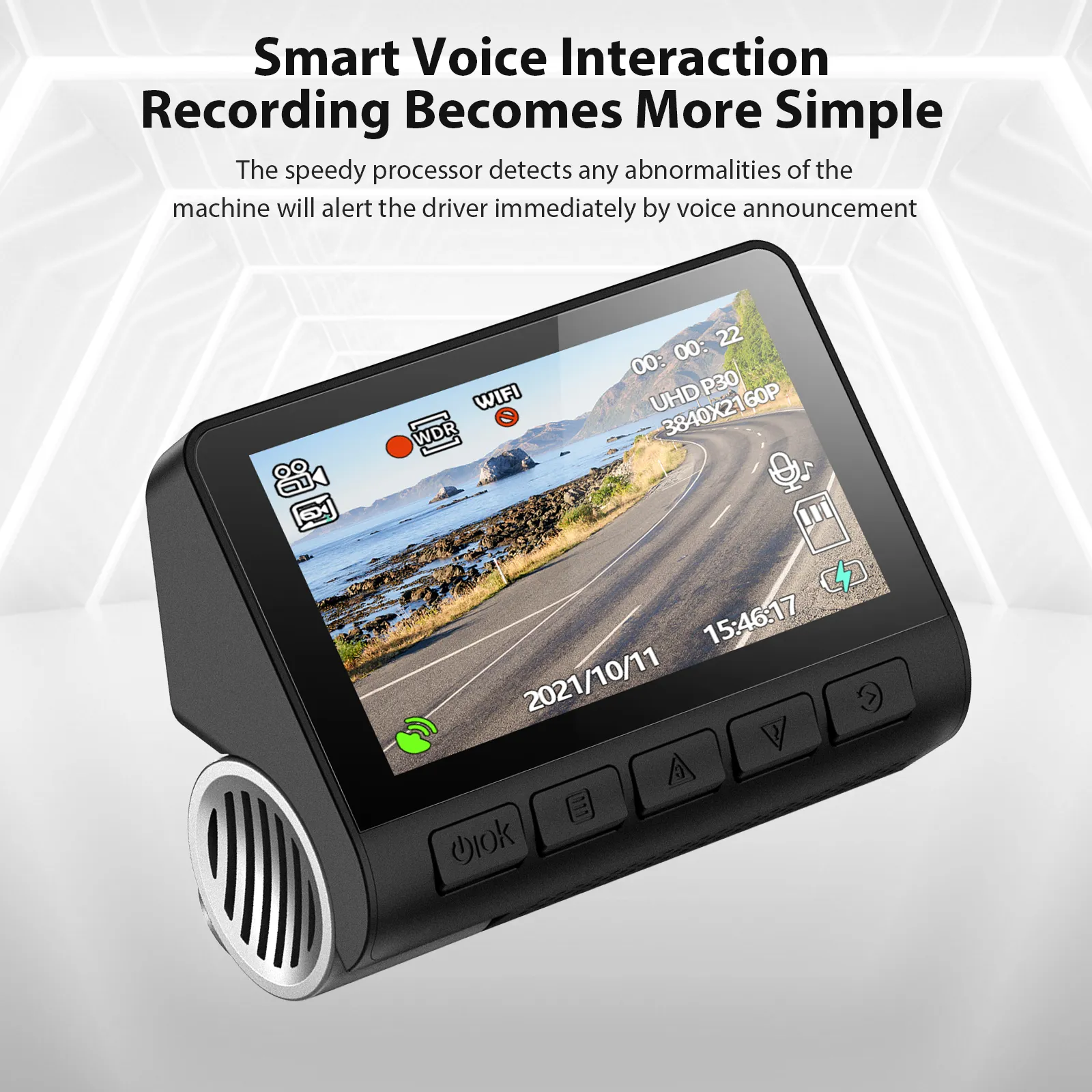 V55/V55+ 4K Dash Cam Car DVR 2160P GPS ADAS 24H Parking Support Rear Cam Night Vision Voice Prompt APP Control