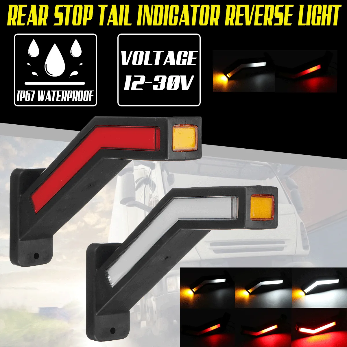 12V-24V 10-30V LED Side Position Marker Outline Lights Recovery Indicator For Truck Lorry Trailer Excavator