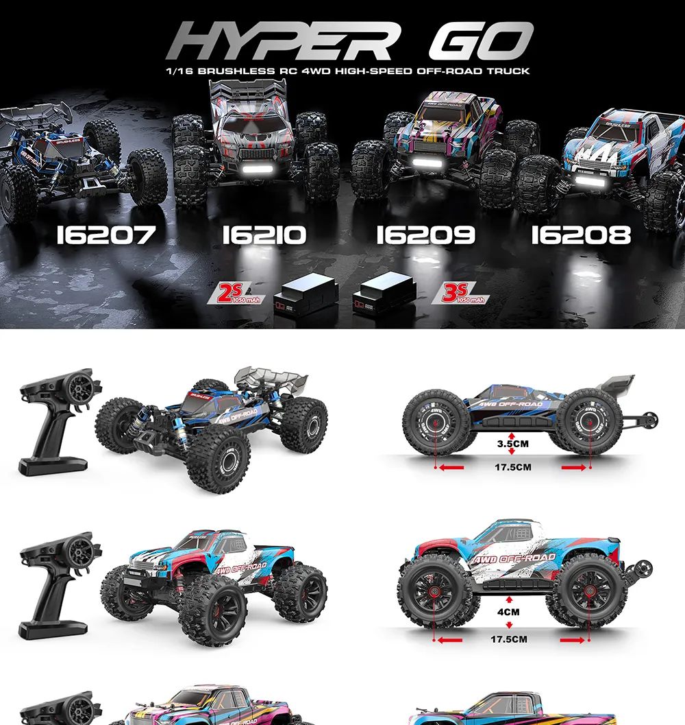 MJX 16207 HYPER GO 1/16 Brushless High Speed RC Car Vechile Models 45km/h MJX 16207 HYPER GO 1/16 Brushless High Speed RC Car Vechile Models 45km/h