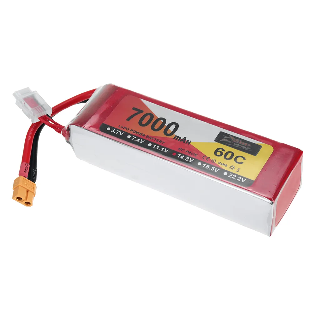 ZOP Power 14.8V 7000mAh 60C 4S LiPo Battery XT60 Plug for RC Racing Drone