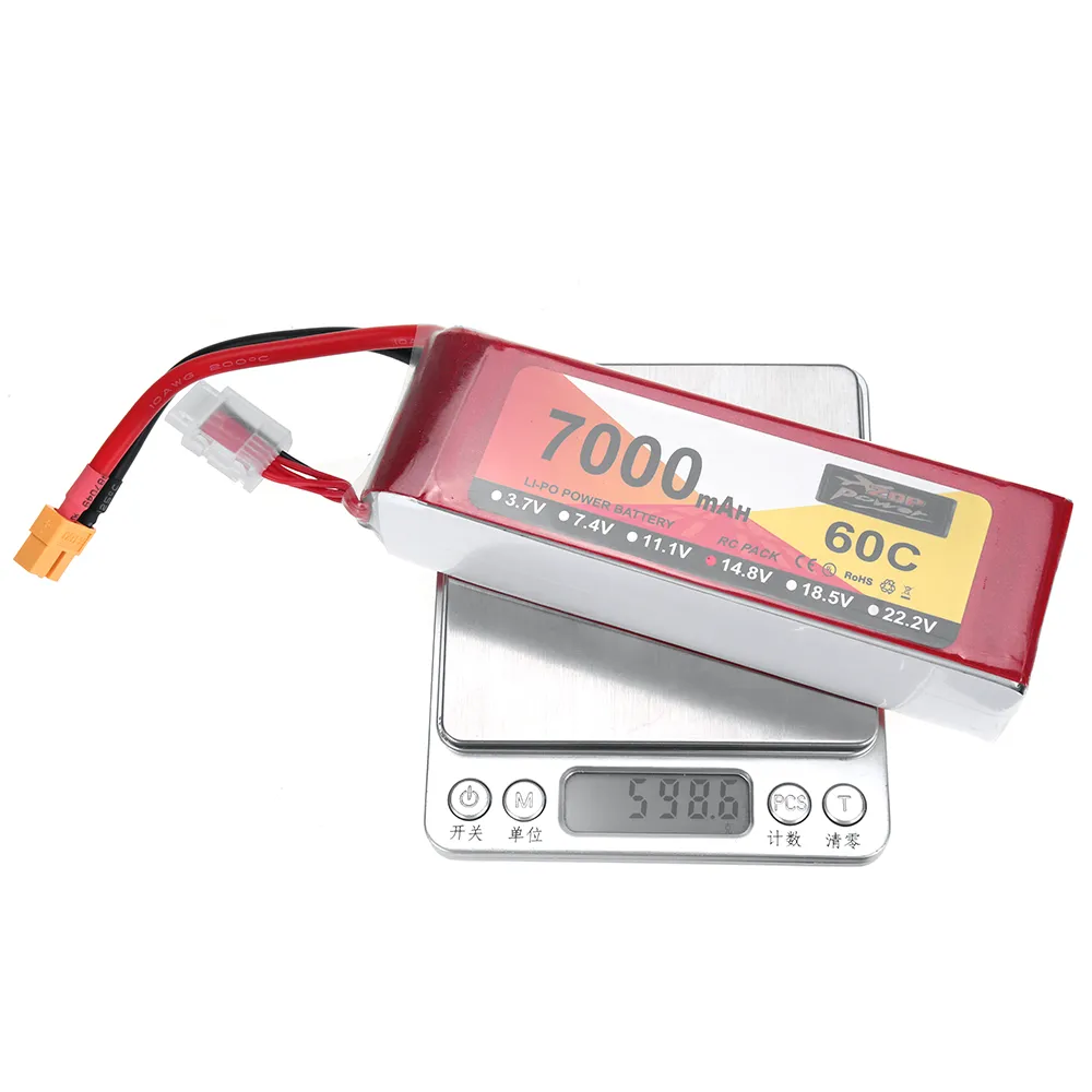 ZOP Power 14.8V 7000mAh 60C 4S LiPo Battery XT60 Plug for RC Racing Drone