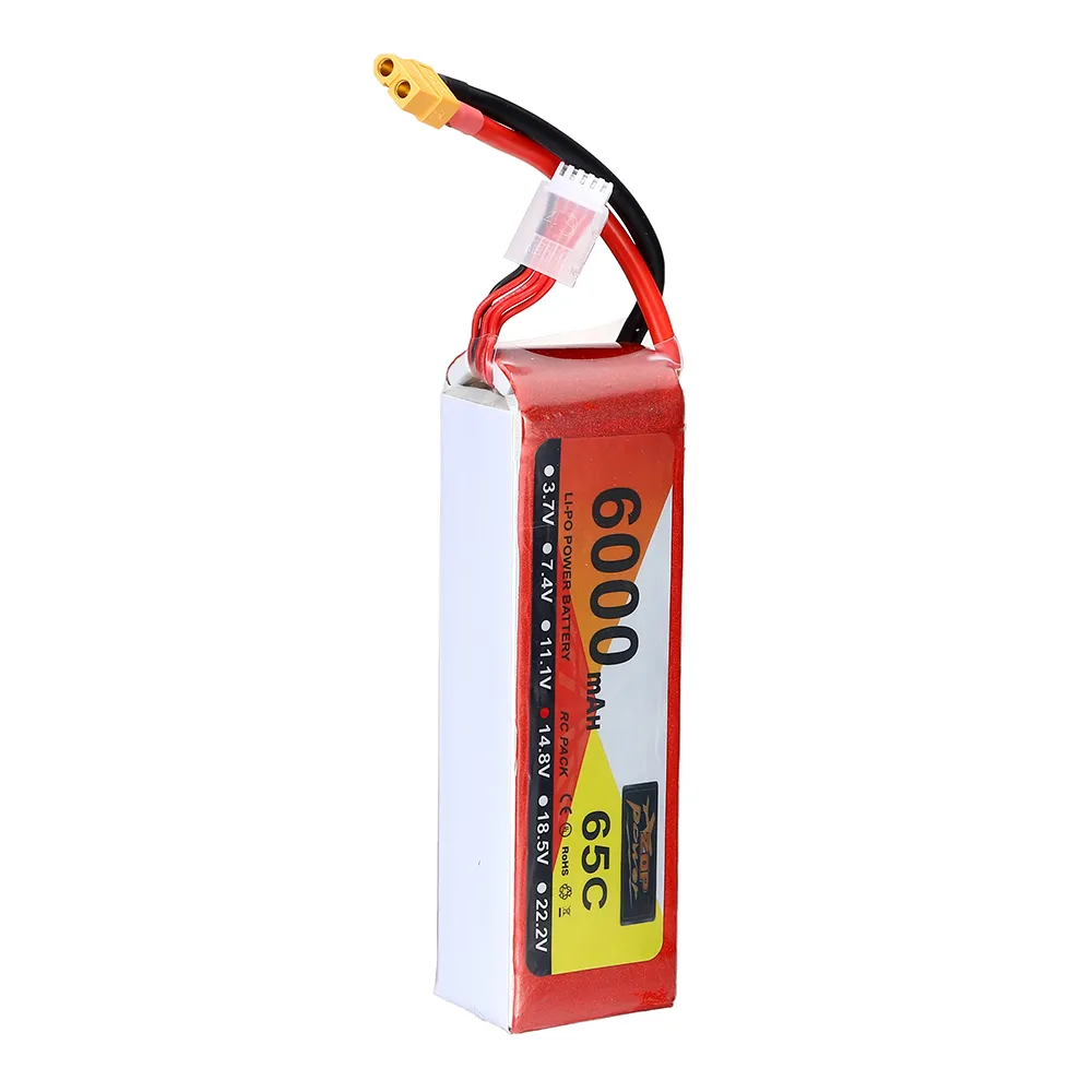 ZOP Power 14.8V 6000mAh 65C 4S LiPo Battery XT60 Plug for RC Drone