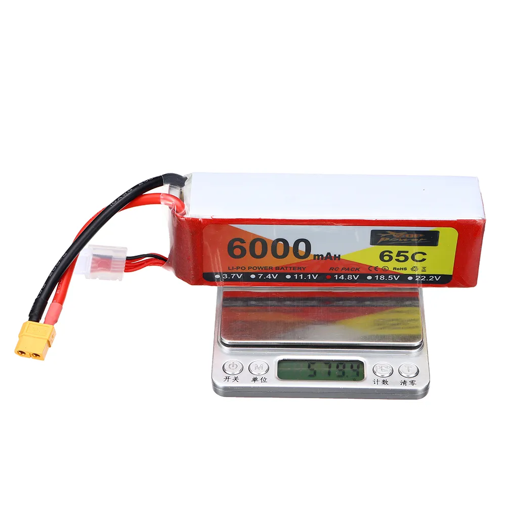ZOP Power 14.8V 6000mAh 65C 4S LiPo Battery XT60 Plug for RC Drone