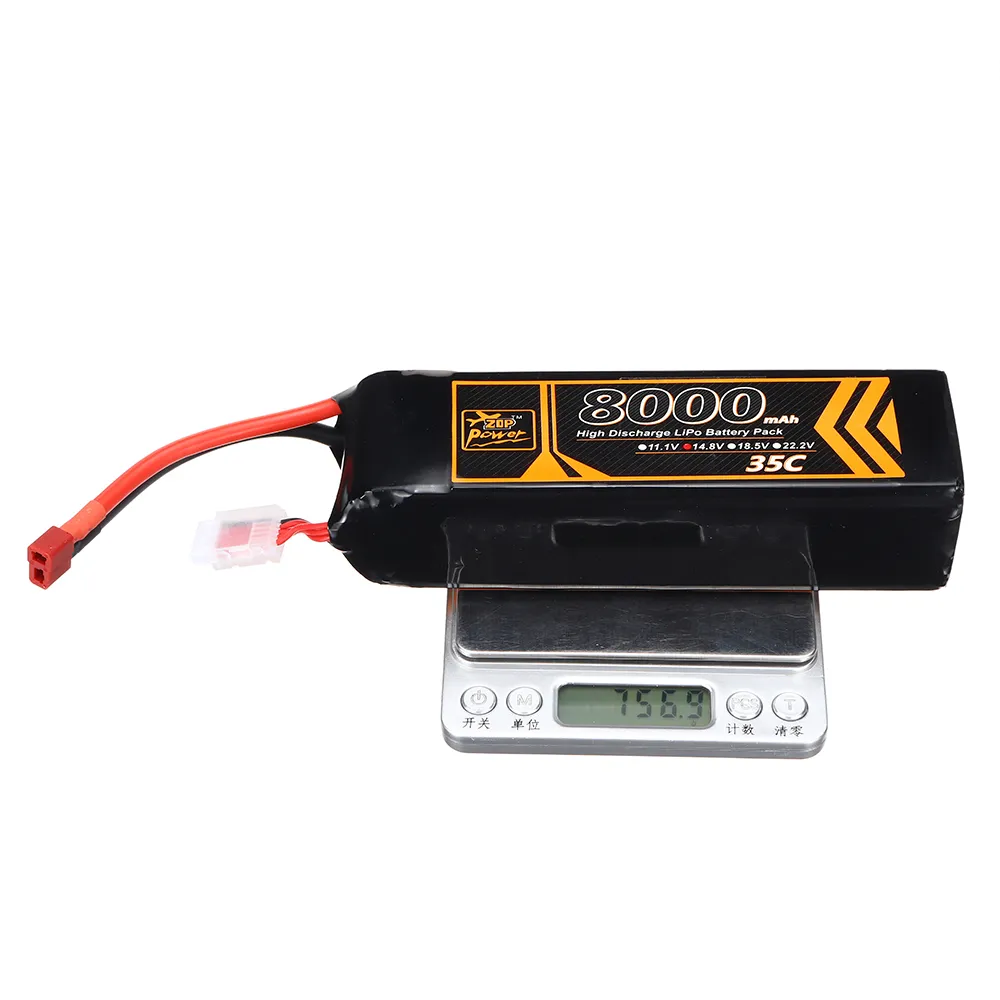 ZOP Power 14.8V 8000mAh 35C 4S LiPo Battery T Deans Plug for RC Drone