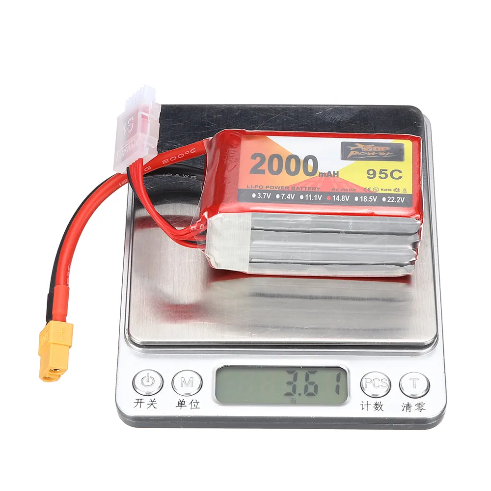 ZOP Power 14.8V 2000mAh 95C 4S LiPo Battery XT60 Plug for RC Drone ZOP Power 14.8V 2000mAh 95C 4S LiPo Battery XT60 Plug for RC Drone