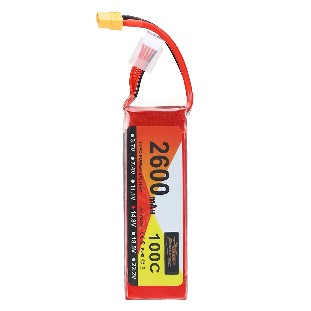 ZOP Power 14.8V 2600mAh 100C 4S LiPo Battery XT60 Plug for RC Drone