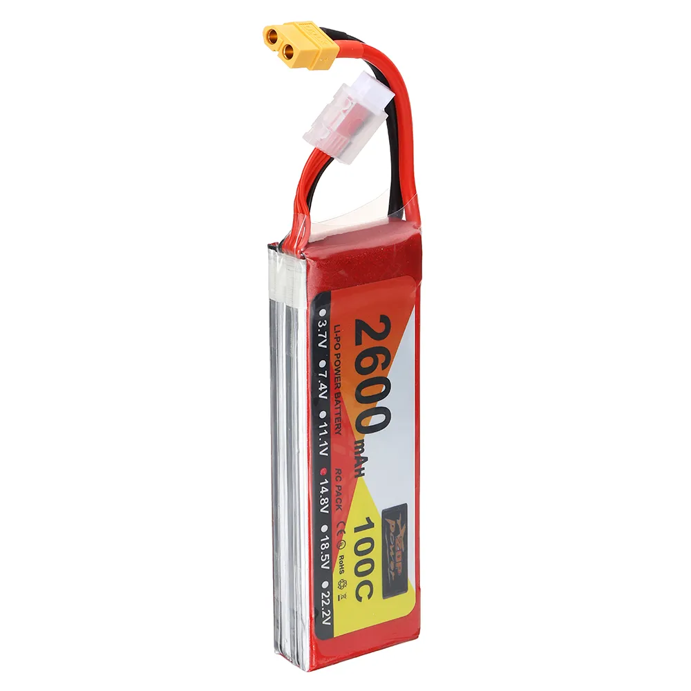 ZOP Power 14.8V 2600mAh 100C 4S LiPo Battery XT60 Plug for RC Drone